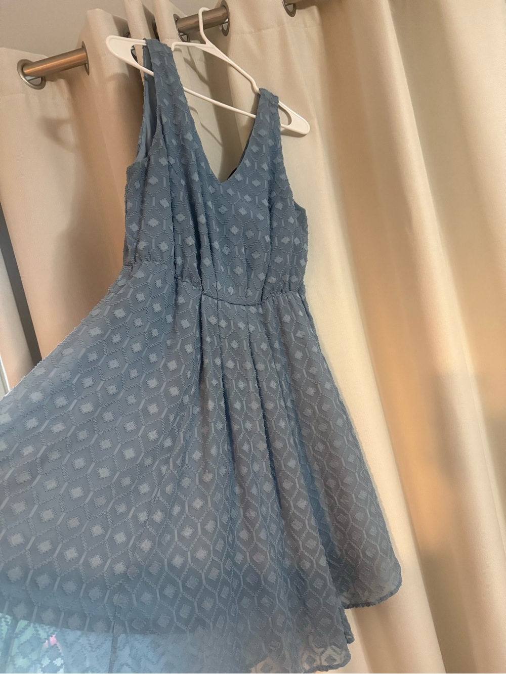 torrid Blue Sleeveless V-Neck Lace Overlay Dress - Picture 2 of 3
